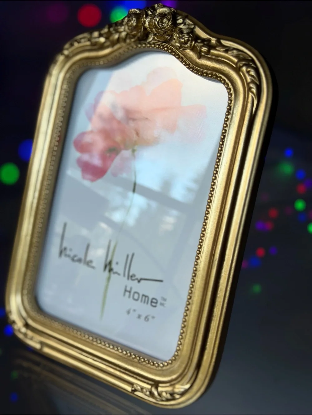 Nicole Miller Home Rustic Vtg-inspired Gold Ornate 4x6 Photo Picture Frame Decor